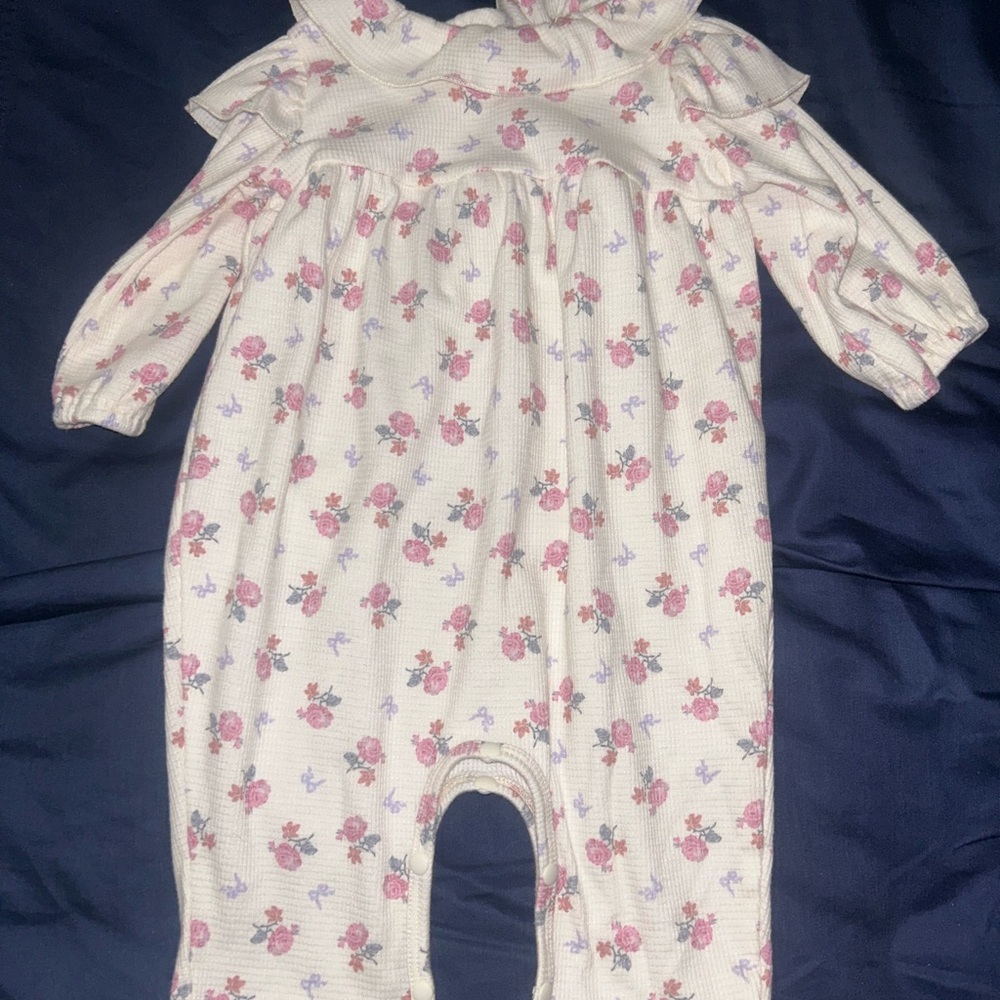 Pink Floral Baby Romper